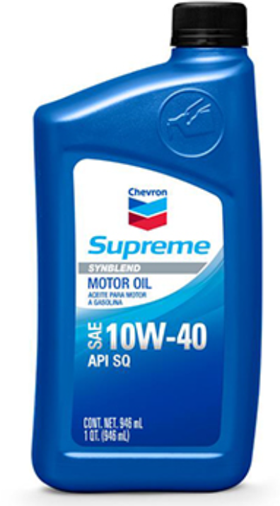 Envase de aceite CHEVRON CHEVRON 10W40 SEMI SINTETICO - QT 1LT grado 10W40 - Lubricentro Piloto